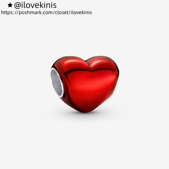 Pandora Metallic Red Heart Charm - Picture 1 of 7